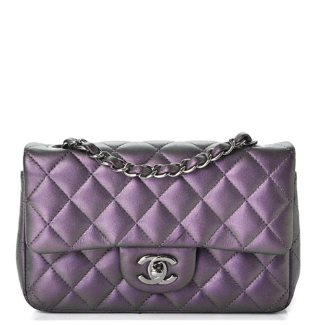 chanel iridescnt purple mini|CHANEL Iridescent Lambskin Quilted Mini Rectangular Flap Dark .